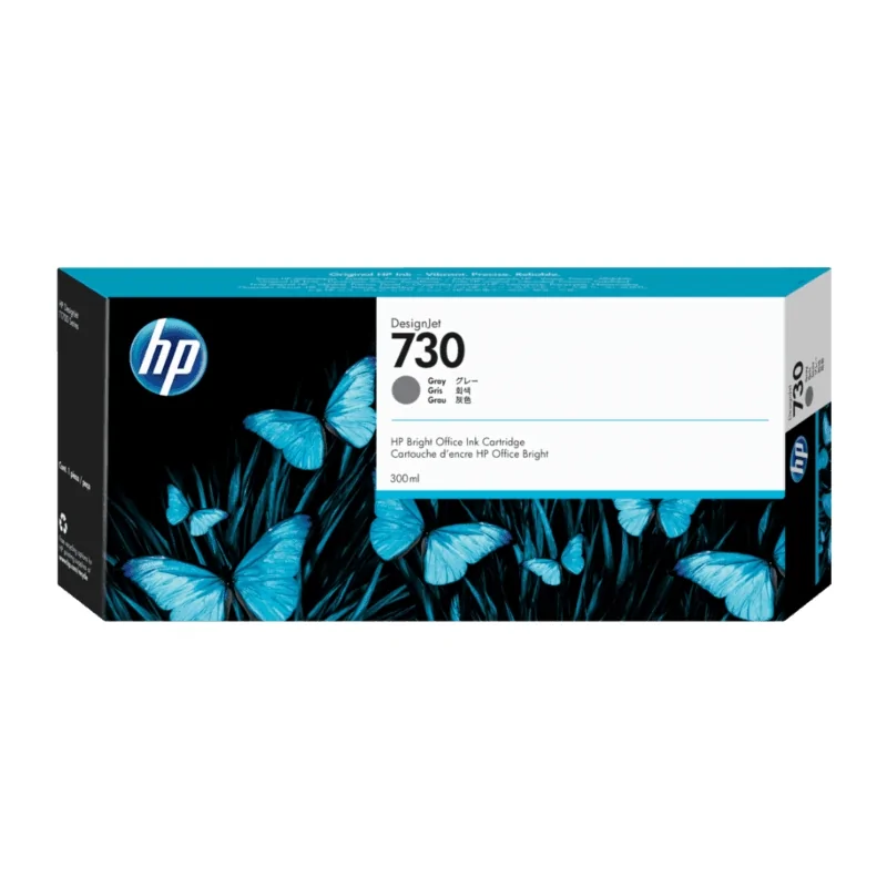 TINTA HP 730 300 ML GRIS ORIGINAL (P2V72A) | Tienda NYSI