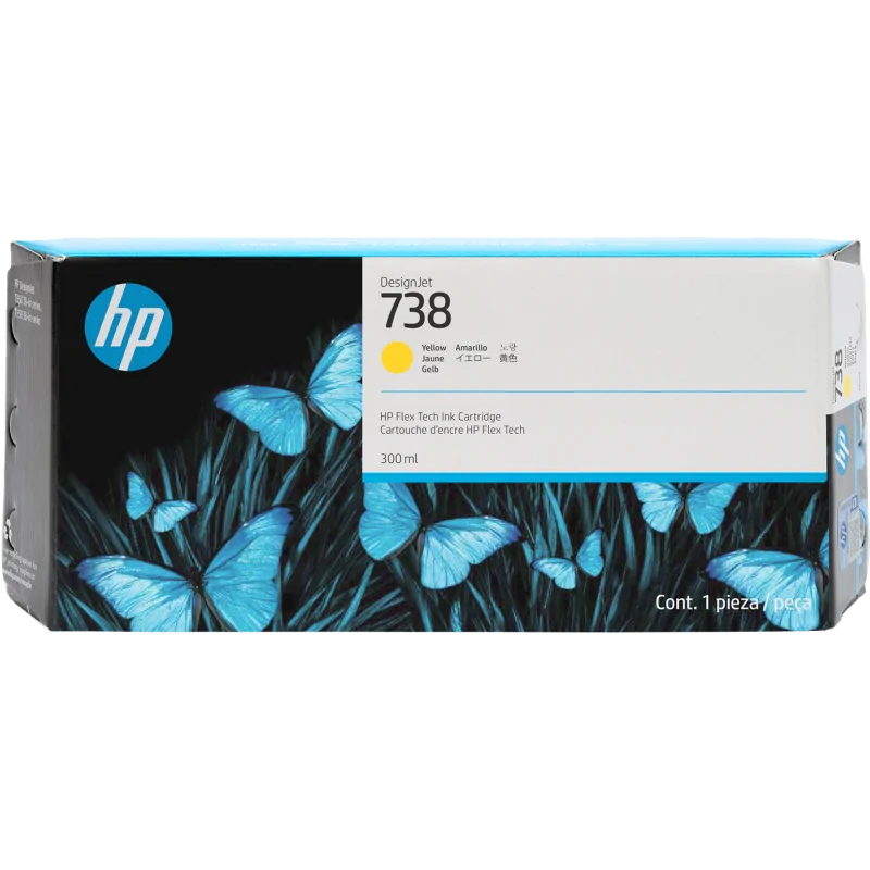 Tinta HP 738 300 ML Amarilla Original (676M8A) | Tienda NYSI